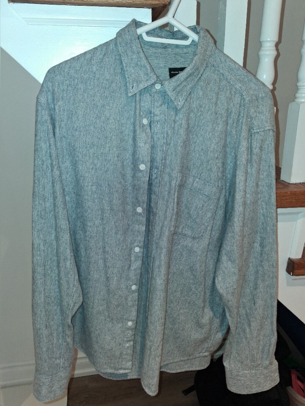 Men's Gray Button-Up Jacket Coat